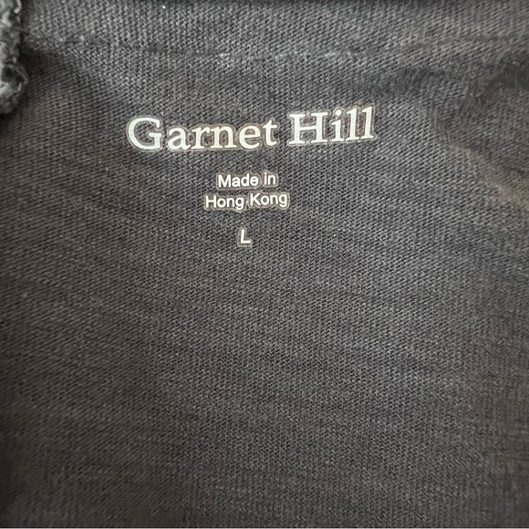 Garnet Hill Trapeze Grey Teal Jersey Swing Shift Dress Scoop Neck LARGE GUC - Picture 2 of 12